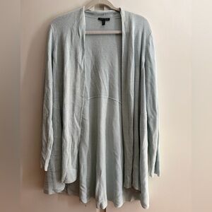 Eileen Fisher Cardigan Sweater Long Line Organic Linen Soft Blue